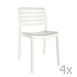 Sada 4 bílých zahradních židlí Resol Wind