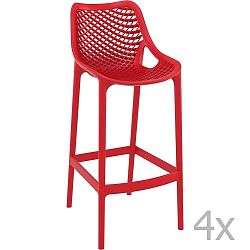 Sada 4 červených barových židlí Resol Grid Simple, výška 75 cm