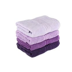 Sada 4 fialových bavlněných ručníků Rainbow, 50 x 90 cm