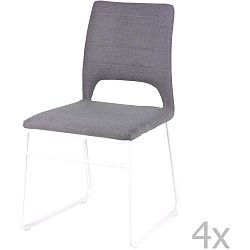 Sada 4 šedých jídelních židlí sømcasa Nessa