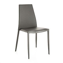Sada 4 šedých jídelních židlí s potahem z ekologické kůže Tomasucci Lion