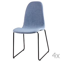 Sada 4 světle modrých  jídelních židlí sømcasa Helena