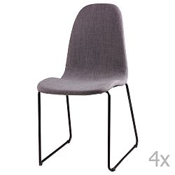 Sada 4 světle šedých jídelních židlí sømcasa Helena