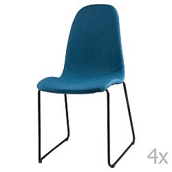 Sada 4 tmavě modrých  jídelních židlí sømcasa Helena