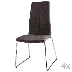 Sada 4 tmavě šedých  jídelních židlí sømcasa Aora
