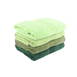 Sada 4 zelených bavlněných ručníků Rainbow, 50 x 90 cm