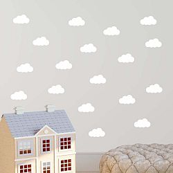 Sada 40 bílých samolepek na zeď North Carolina Scandinavian Home Decors Cloudy