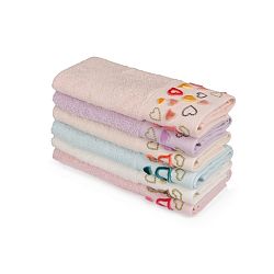 Sada 6 barevných ručníků z čisté bavlny Sri Lanka, 30 x 50 cm