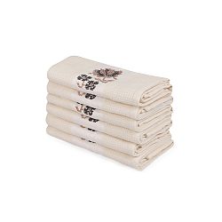 Sada 6 béžových ručníků z čisté bavlny Simplicity, 45 x 70 cm