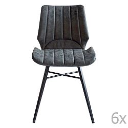 Sada 6 šedých jídelních židlí RGE Odin