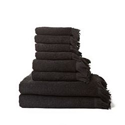 Sada 8 černých bavlněných ručníků a osušek Casa Di Bassi Bath