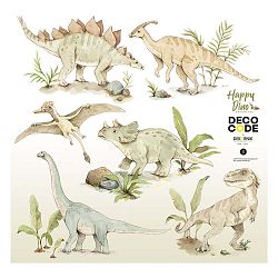 Sada dětských nástěnných samolepek s dinosauřími motivy Dekornik Happy Dino, 100 x 100 cm