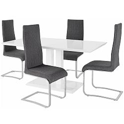 Sada jídelního stolu a 4 šedých židlí Støraa Mai