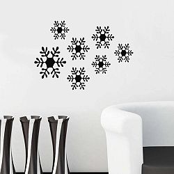 Samolepka na zeď Snowflakes, 49x34 cm
