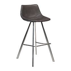 Šedá barová židle s ocelovým podnožím DAN–FORM Pitch