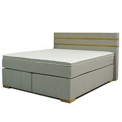 Šedá dvoulůžková boxspring postel Sinkro Victoria, 180 x 200 cm