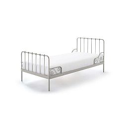 Šedá kovová dětská postel Vipack Alice, 90 x 200 cm