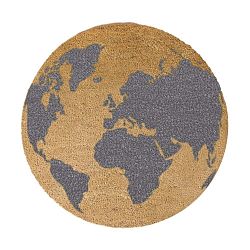 Šedá kulatá rohožka z přírodního kokosového vlákna Artsy Doormats Gloge, ⌀ 70 cm