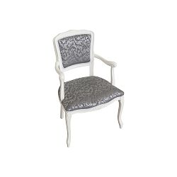 Šedo-bílá polstrovaná židle s područkami Plata
