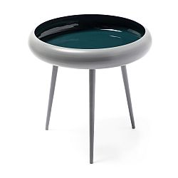 Šedo-tyrkysový odkládací stolek 360 Living Vaiva, ⌀ 49 cm