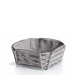 Šedý košík na pečivo s šedou bavlněnou vložkou Blomus Delara, šířka 20 cm