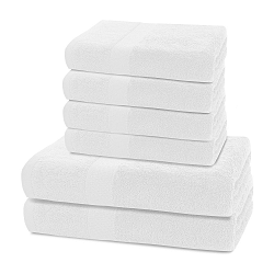 Set 2 bílých osušek a 4 ručníků DecoKing Marina