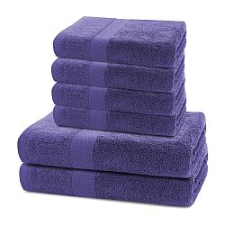 Set 2 fialových osušek a 4 ručníků DecoKing Marina
