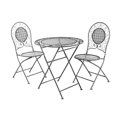 Set 2 šedých zahradních skládacích židlí a stolku Premier Housewares Jardin