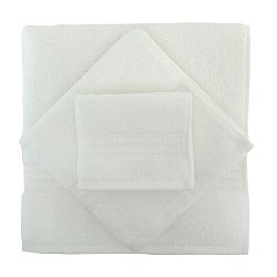 Set 3 bílých ručníků a osušky Rainbow