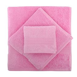 Set 3 růžových ručníků a osušky Rainbow