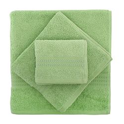 Set 3 zelených ručníků a osušky Rainbow