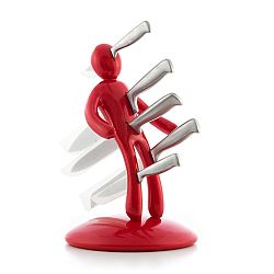 Set 5 nerezových nožů s červeným blokem InnovaGoods Voodoo