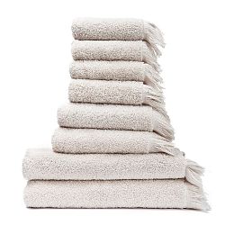 Set 8 krémových bavlněných ručníků a osušek Casa Di Bassi Bath 
