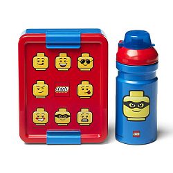 Set červeno-modrého svačinového boxu a lahve na pití LEGO® Iconic