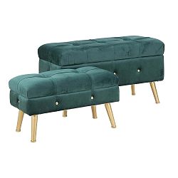 Set lavice a podnožky s úložným prostorem v zelené barvě Mauro Ferretti Blam