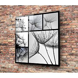 Skleněný černo-bílý obraz 3D Art Harmo, 30 x 30 cm