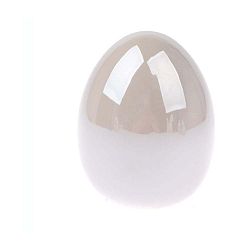 Světle béžové dekorativní keramické vajíčko Dakls Easter Deco, výška 10,3 cm