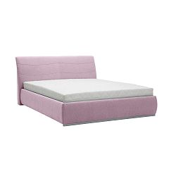 Světle růžová dvoulůžková postel Mazzini Beds Luna, 160 x 200 cm