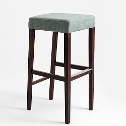 Světle tyrkysová barová stolička s tmavě hnědými nohami Custom Form Wilton