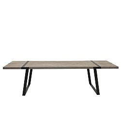 Světlý dřevěný jídelní stůl s černým podnožím Canett Gigant, 240 cm