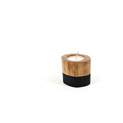 Svícen na čajovou svíčku z teakového dřeva Moycor, ø 11 x 11 cm