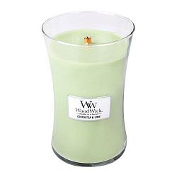 Svíčka s vůní zeleného čaje, máty a limetky WoodWick, doba hoření 130 hodin