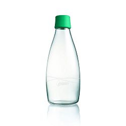 Sytě zelená skleněná lahev ReTap s doživotní zárukou, 800 ml