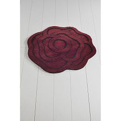 Tmavě červená koupelnová předložka Big Rose Kirmizi, ⌀ 90 cm