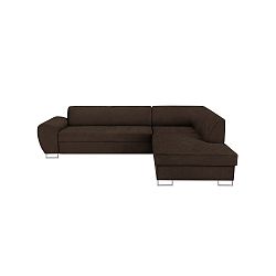 Tmavě hnědá rohová rozkládací pohovka s úložným prostorem Kooko Home XL Right Corner Sofa