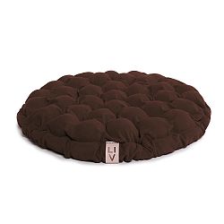 Tmavě hnědý sedací polštářek s masážními míčky Lindy Vrňáková Bloom, Ø 65 cm