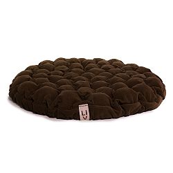 Tmavě hnědý sedací polštářek s masážními míčky Lindy Vrňáková Bloom, Ø 75 cm
