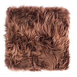 Tmavě hnědý sedák z ovčí kožešiny na jídelní židli Royal Dream, 40 x 40 cm