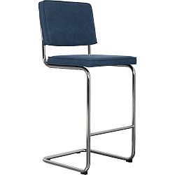 Tmavě modrá barová židle Zuiver Ridge Rib
