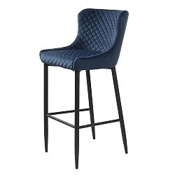 Tmavě modrá čalouněná barová židle Unique Furniture Ottowa